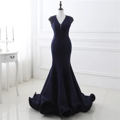 Настоящая фотография возлюбленная Русалка Вечер черное роскошное платье с
