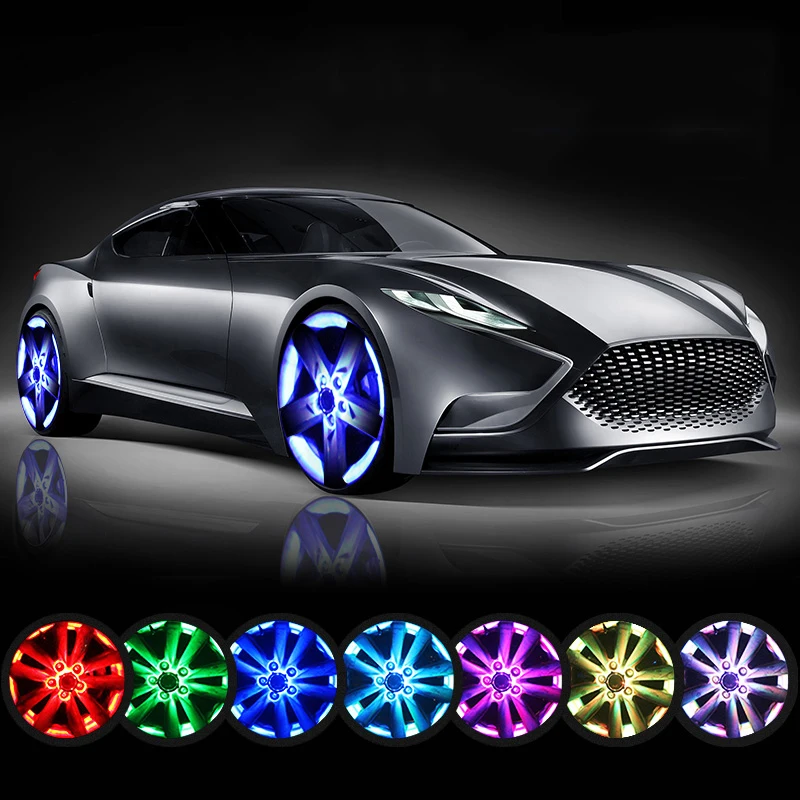 Ярких цветов flash Солнечный свет RGB LED лампа стайлинга автомобилей и установка ступицы колеса обод Прохладный украшения для BMW BENZ VW AUDI TOYOTO