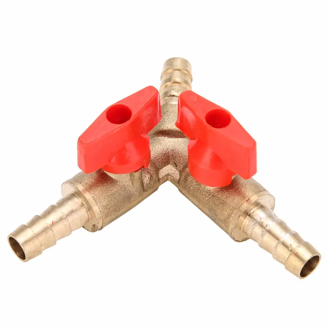 Hydraulics Pneumatics Pumps Plumbing Hose Y 3 Way Brass Shut Off Ball Valve For Fuel Air Water Gas 8mm 5 16 Business Office Industrial
