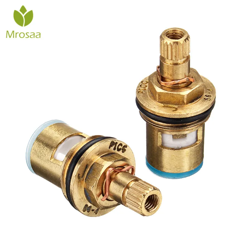

2Pcs/Set Faucet Cartridge 1/2" Thread Water Mixer Tap Inner Tap BSP Brass Ceramic Disc Valve Left/ Right Quarter Turn Cartridges