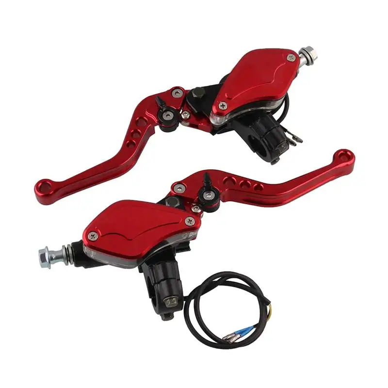 

Pair Universal Motorcycle Hydraulic Brake Clutch Master Cylinder Reservoir Lever(Red)