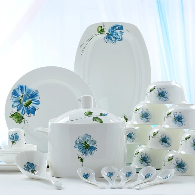 56piece Set Bone China Dinnerware Kitchen Accessories Dishes 56piece Set Bone China Dinnerware Kitchen Accessories Dishes And Plates Sets Porcelain Food Containers Bento Box