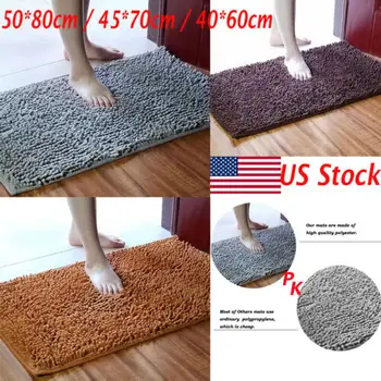 

Fluffy Rugs Anti-Skid Shaggy Area Rug Bathroom Home Bedroom Carpet Floor Mat USA