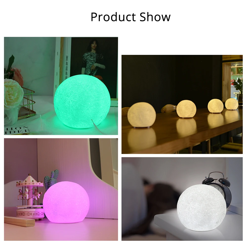  LED Remote Control Night Light Compatible with Alexa Google Home 3d Printing Children Bedroom Color - 32934223809