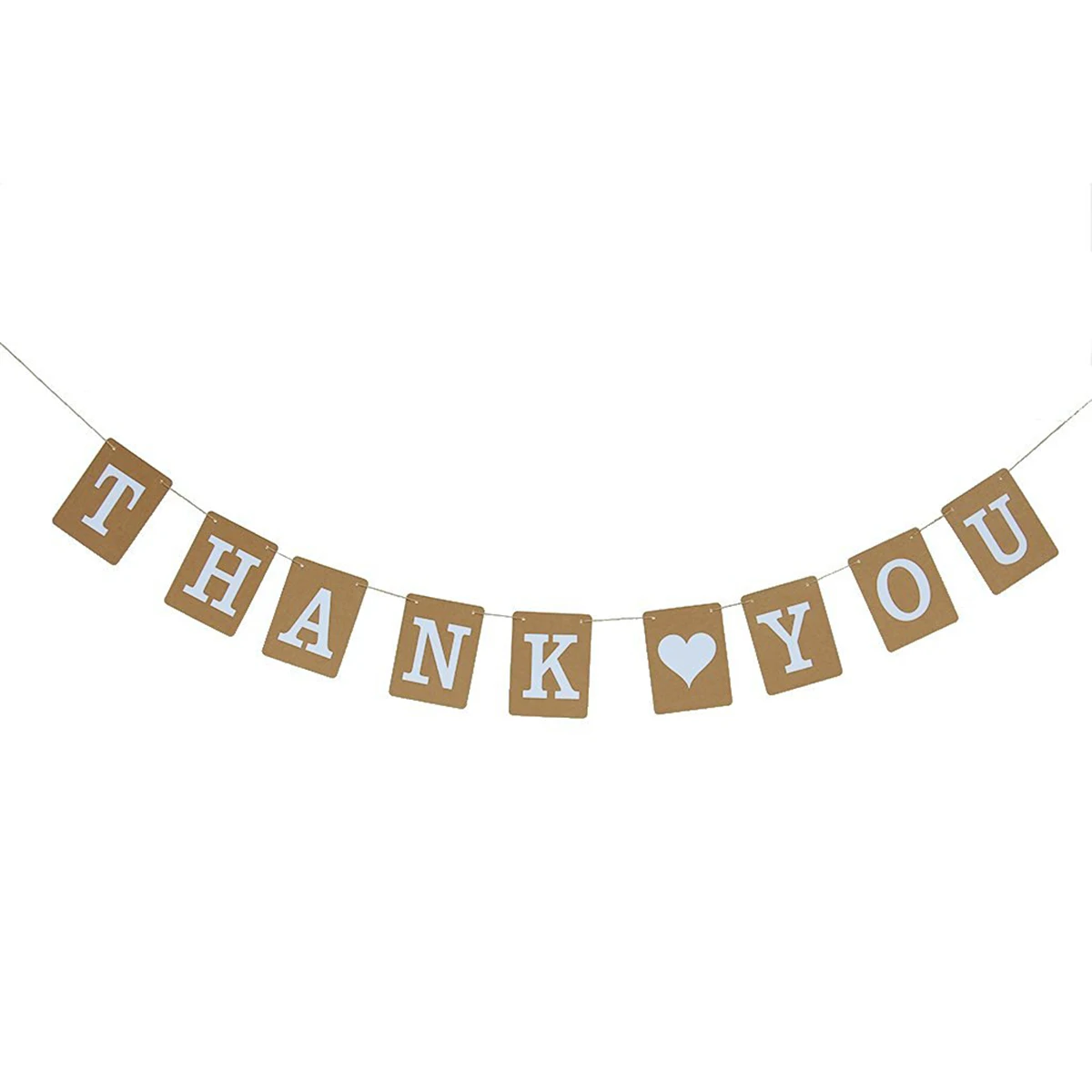 1pcs "Thank You" Banner Kraft Paper Bunting Wedding Party Signs Banner