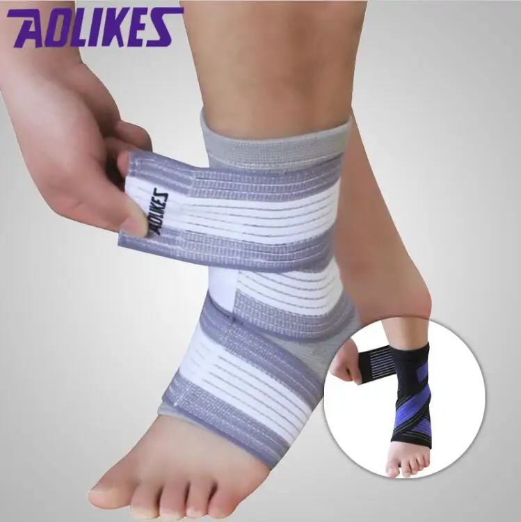 Image Brand Sports Ankle Support Football Basketball Taekwondo Badminton Sport Bandage Elastic Ankle Sprain Brace Foot Protect 1pcs