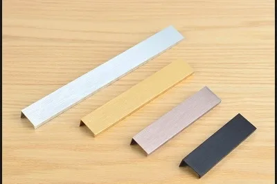 

1pcs 64,96 ,128 ,160 ,352 mm Modern minimalist fashion invisible kitchen cabinet door handles black matte silver drawer pulls