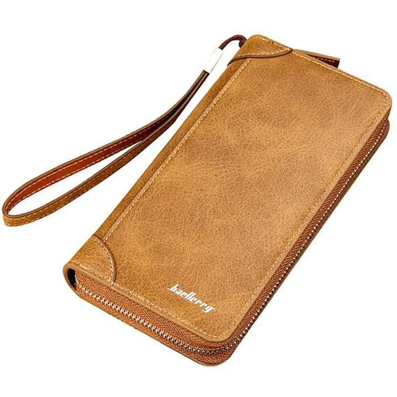 

2016 New Retro Matte leather Wallet Men's Clutch Bag Fashion Nubuck Skin Coin Purse Long Zipper Business Card Holder Wallets