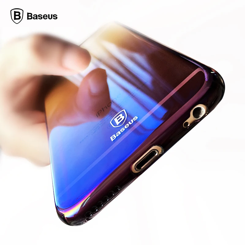  Baseus Originality Case For iPhone 6 luxury Aurora Gradient Color Transparent Case For iPhone 6s Plus light Cover Hard PC Cases 