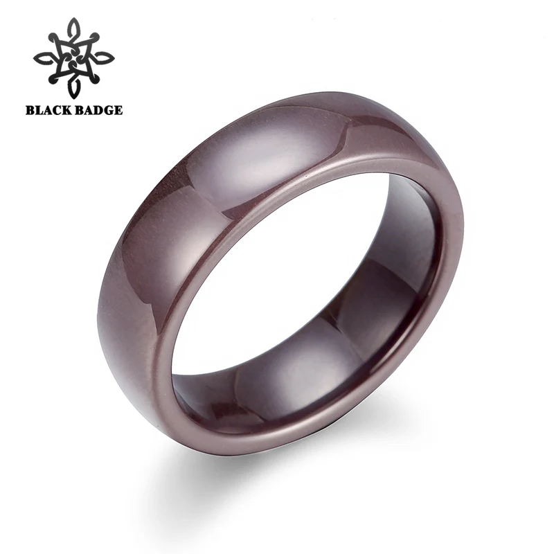 

Couple Wedding Ring Stainless Steel True Love Black Badge 6mm Ceramic Ring 6-14 Size Smooth Surface Light Jewelry For Men