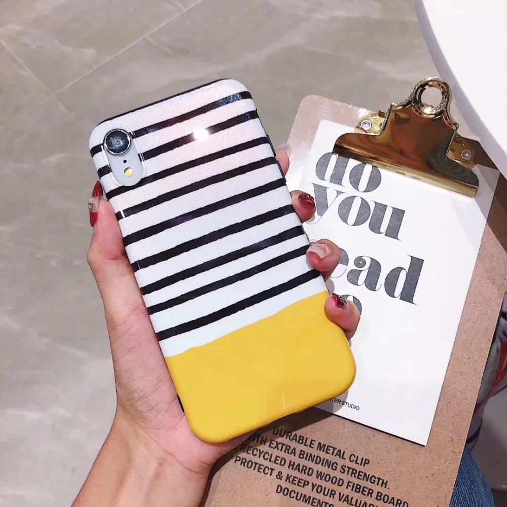 

Cartoon Stripe Soft Silicone phone Case For IPhone 7 8 6 6S Plus Cases For Iphone X XS MAX XR Case Cover