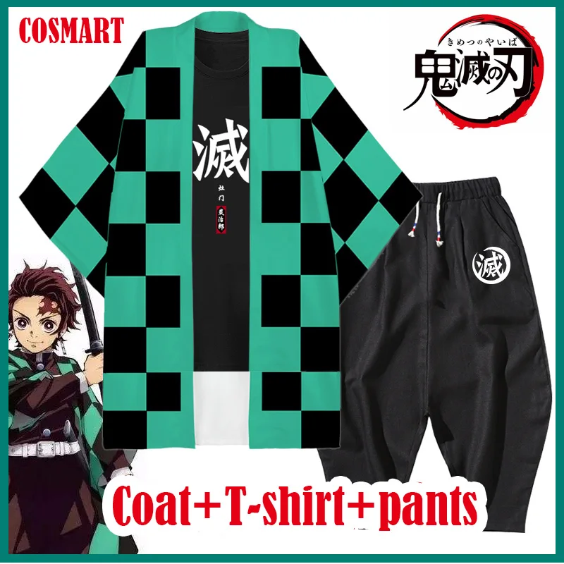 

[Stock]Anime!Demon Slayer Kimetsu no Yaiba Kamado Tanjirou Cosplay Costume Kimono Uniform Outfit Jacket Shirt Pants Top Hallowee