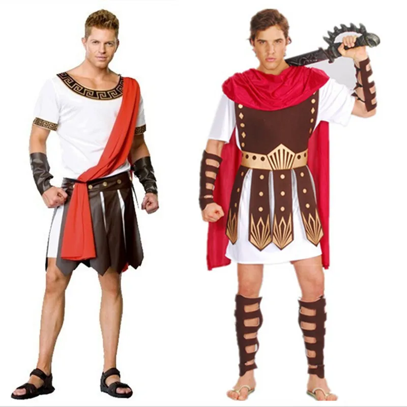 

Ancient Roman Warrior Costumes Masquerade Party Men Costume Gladiators Knight Julius Caesar Adult Cosplay Theme Couple Cotume