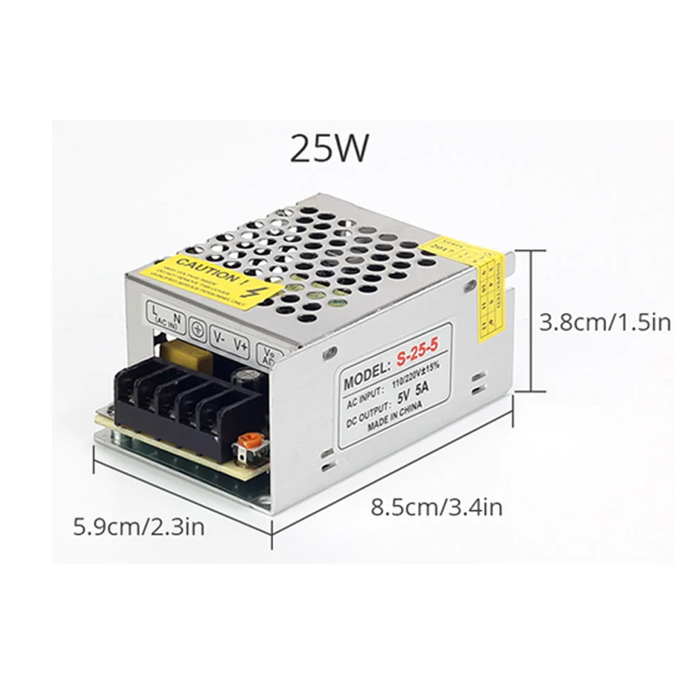 5V 25W 5A 5 в постоянного тока Светодиодный источник питания AC110-220V, 2A, 5A, 8A, 10A, 20A в постоянный ток, 5 В светодиодный адаптер, светильник, трансформаторы для переключения полосы, светильник - Цвет: 5V 25W 5A