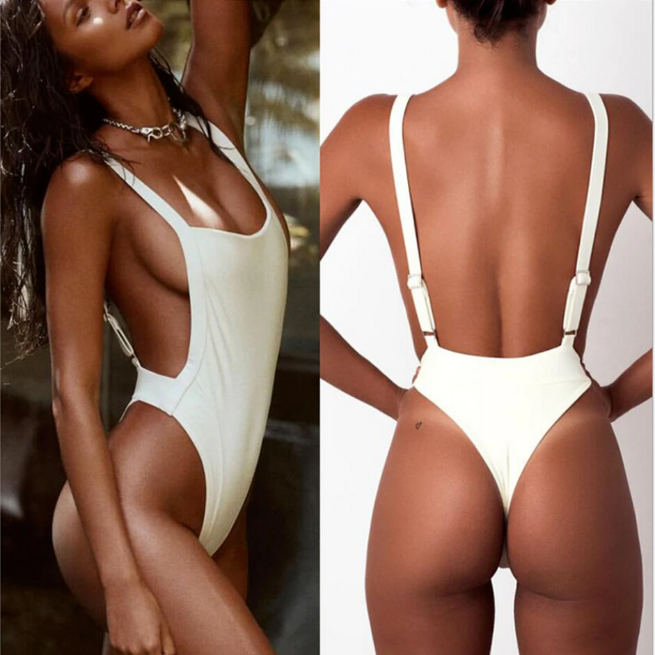

New Women's Clothing One-Piece Suits Solid Sexy Swimwear Swimsuit Monokini Push Up Padded Bra Bikini Beach Bathing Suit