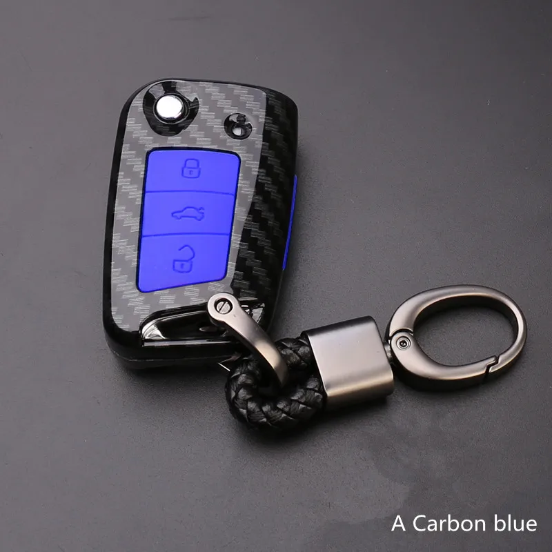 

Carbon Fiber Car Key Case Bag Cover For Volkswagen VW Golf 7 MK7 Tiguan Touran 2017 For Skoda Octavia A7 RS For Seat Leon Ibiza