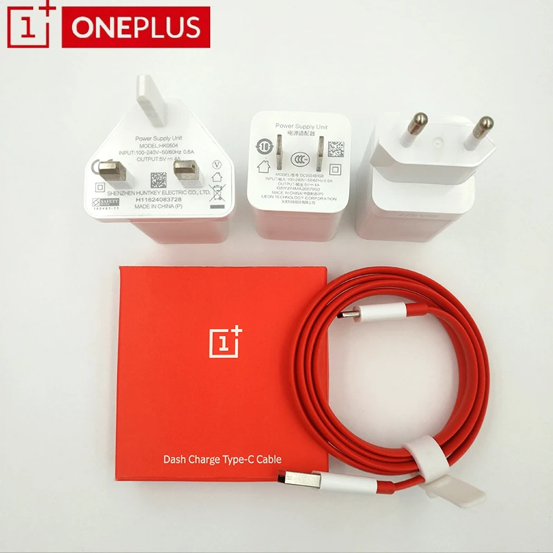 

100% Original Oneplus 6T 5V 4A EU US UK Charger Adapter 100cm Type C USB Data Noodle Cable For Oneplus 6 5T 5 3T Xiaomi 9 8 SE 7