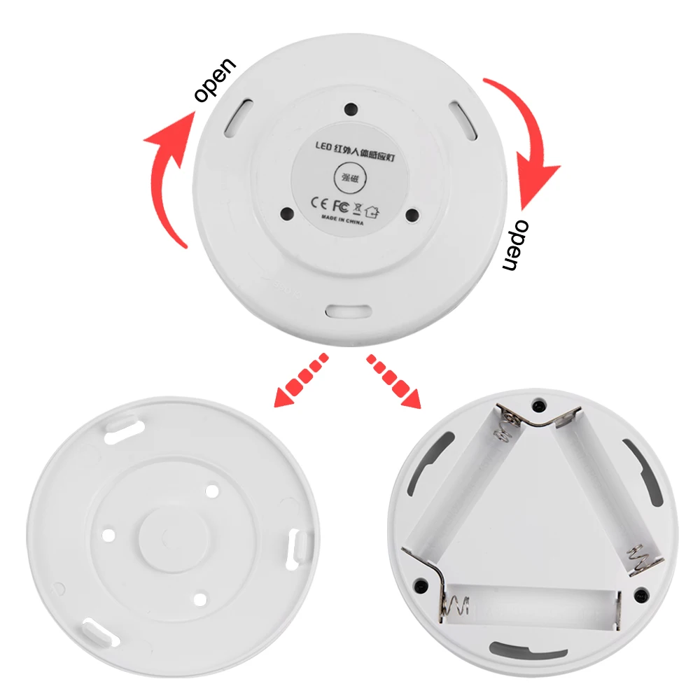  LED Night Light PIR Motion Sensor Light Magnetic Wireless Wall Lamp AAA Battery Auto On/Off For Clo - 32811526540