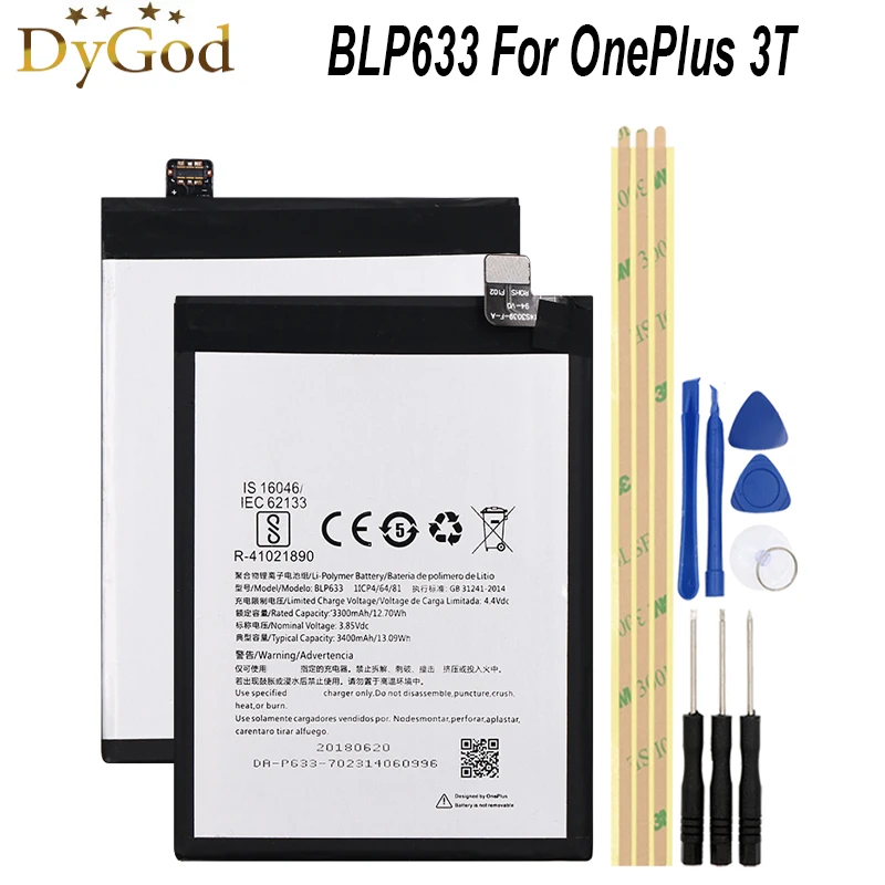 

3400mAh BLP633 Battery For OnePlus 1+3T A3003 A3010 High Quality Replacement Mobile Phone Battery For OnePlus 3T with Tools Set