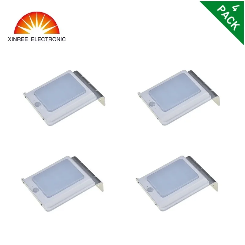 

XINREE 4PCS Garden Solar Light 16 LED Outdoor PIR Motion Sensor Waterproof Wall Lamp Security Light Flat Shell Design Solar Lamp