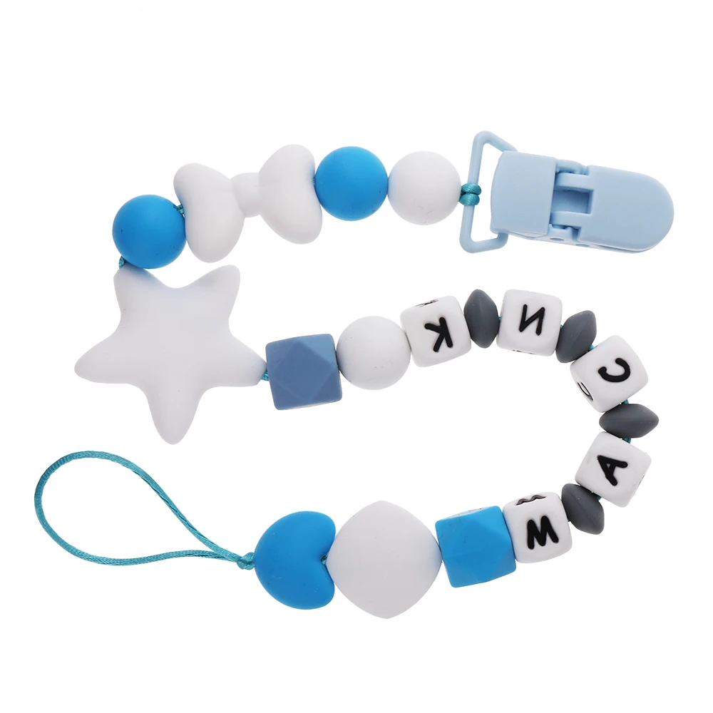 5Pcs Silicone Teether Baby teething Chewable Beads Pacifier Clips Pendant BPA Free Silicone Soft Texture Infant Teething Gift