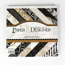 NEU! 8”classic schwarz thema elegante scrapbooking papier set 40 blatt 18 muster hintergrund papier pad 4 muster sterben-cut papier