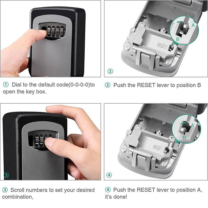

4 Digit Outdoor High Security Wall Mounted Key Safe Box Code Secure Lock-Storage