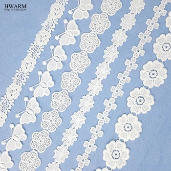 

10yard white lace fabric ribbon trim wedding decoration for home cloth DIY milk silk water-soluble embroidery lace bar code spot