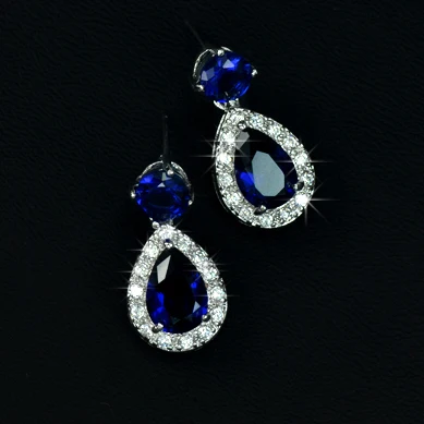 

UMODE White Gold Color Dangle Earrings Fashion Jewelry With Multicolor Pear Cut AAA CZ Bridal Drop Earrings AUE0046