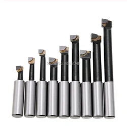 Conjunto de barra de perfuração de haste de liga dura, 9 peças, durável, barras de ponta em carboneto, kit de 12mm para 2 cabeças de 50mm, cabeça achatada para fresagem de torno