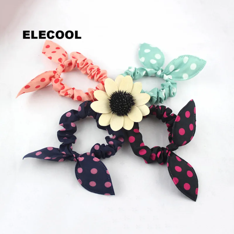 

ELECOOL 10Pcs/lot Bunny Rabbit Ears Hair Headbands Elastic Hair Clips Clamps Hairpins Hair Accessorie For Baby Girl color Random
