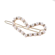 Заколки для волос для Для женщин полые формы жира сердце Жемчуг Шпилька для волос с горным хрусталем G0508