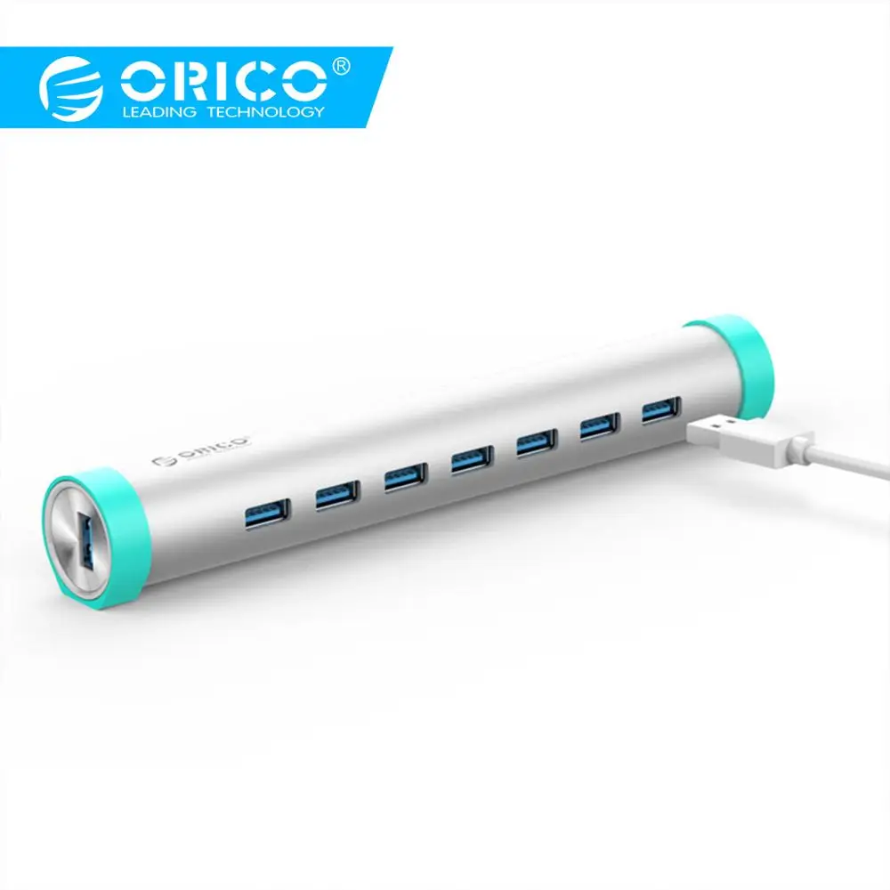 ORICO usb-хаб Мульти USB 3,0 концентратор USB разветвитель 7 портов USB3.0 концентратор с подставкой для ноутбука для телефона ноутбука USB адаптер питания MAC