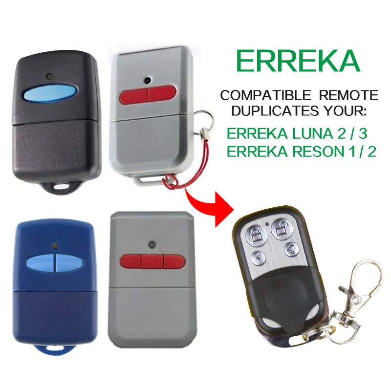 

Copy ERREKA RESON1 RESON2 ERREKA LUNA2 LUNA3 remote control garage door remote control with battery High quality 433.92Mhz