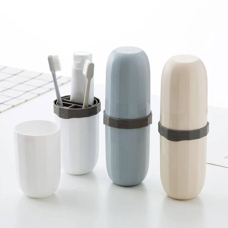 

Portable Travel Toothbrush Holder Creative Washing Brushing Cup Bathroom Organizer Accessories Set Storage Holder Cup