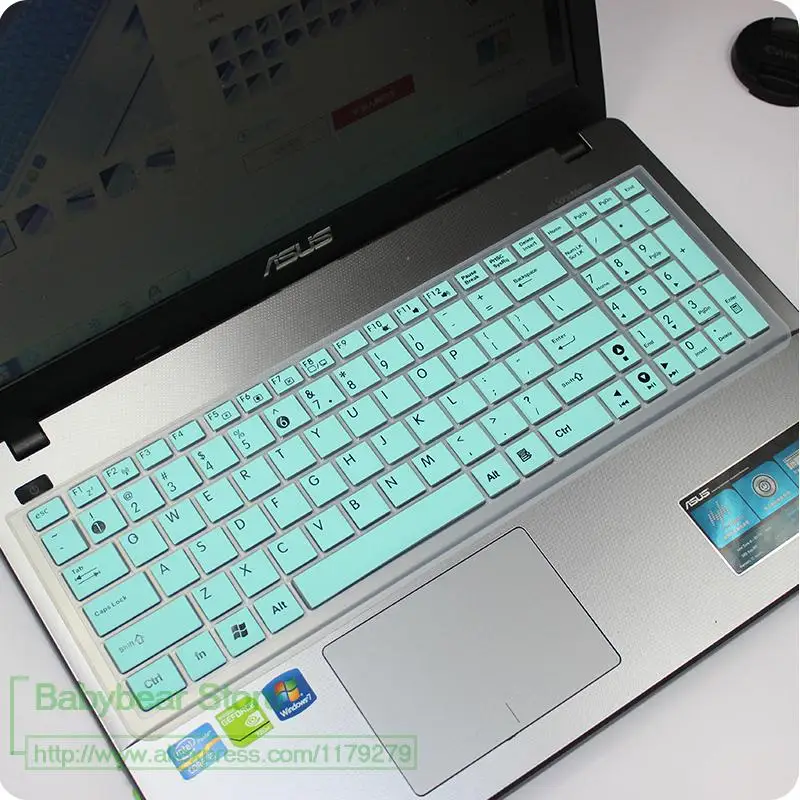 Чехол для клавиатуры ноутбука кожаный силикон для Asus Ux501Jw Tp550 A555Ld A751L A501Lb/Ub N56 U50 Ul50 Ux50V Ux51 E56C - Цвет: whiteblue