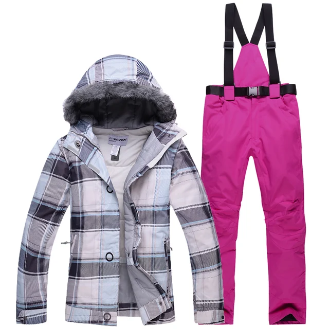 US $19.56 2020 New Winter Ski Suit Women Windproof Waterproof Warm Padded Ski Suit Snowboarding Skiing Jacket