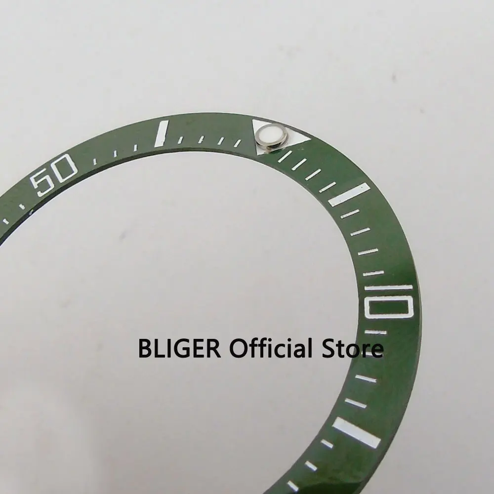 Высокое качество 39,7 мм зеленый керамический ободок белые Часы Marks ободок вставки подходят для морских мужские часы BB22