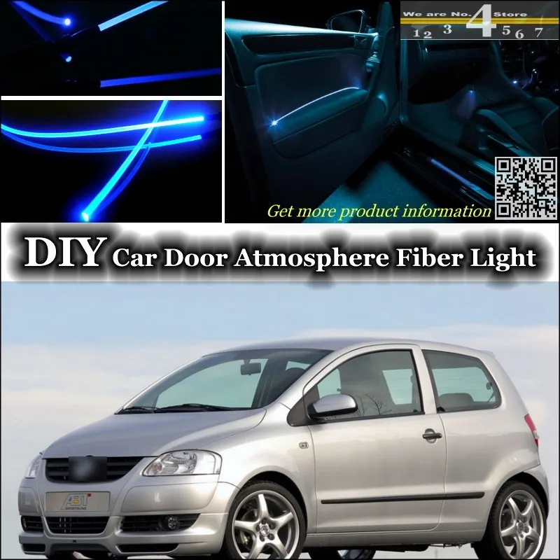 Внутренний окружающий свет тюнинг атмосферное волокно оптическая световая полоса для Volkswagen VW Fox/Lupo внутри двери панель освещения