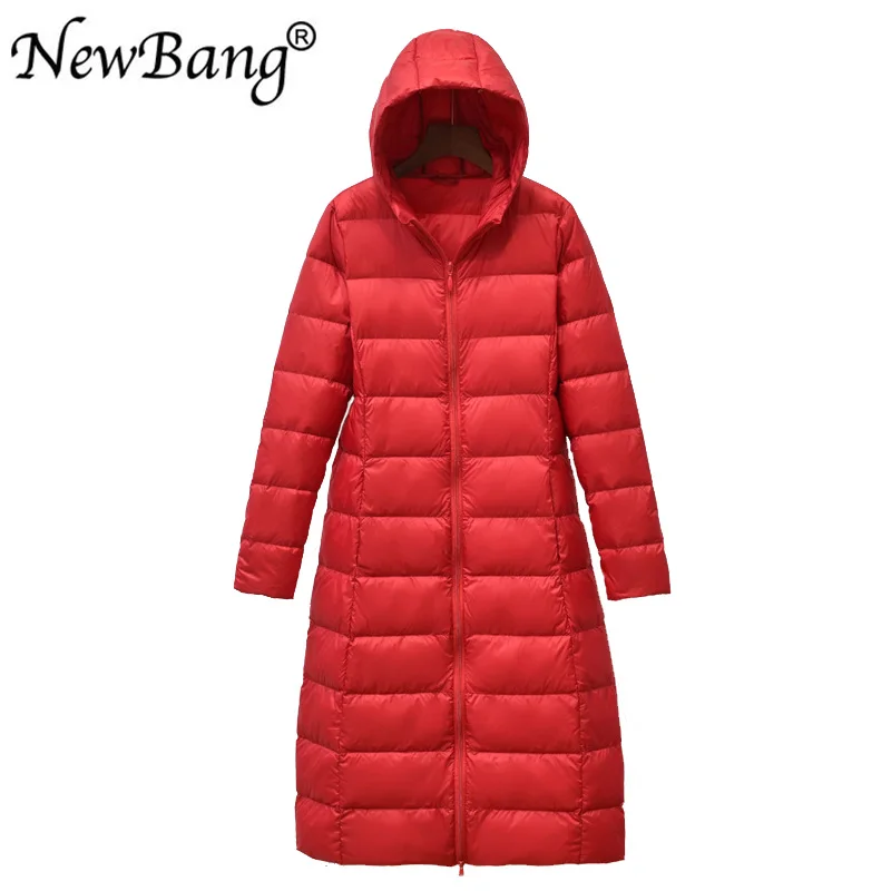 

NewBang Long Woman Ultra Light Down Jacket Windbreaker Outwear Parka XXXL Hooded