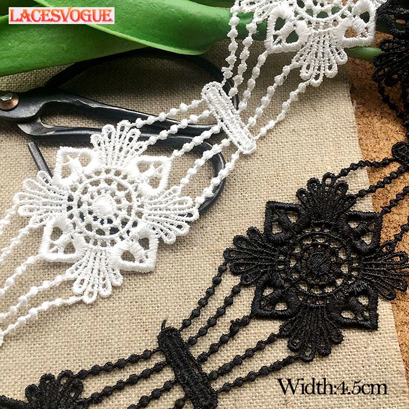 

14Yards 4.5cm Embroidery Lace Ribbon Necklace Material DIY Patchwork Dress Garment Needlework Sewing Accessories 224