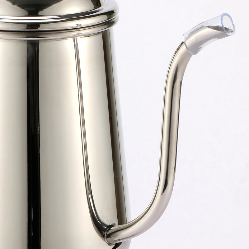 650ml Stainless Steel Hand Drip Coffee Kettle Pot Fine Long Mouth Gooseneck Coffee Pot with Lid Teapot Coffee Maker Silver Color (6)