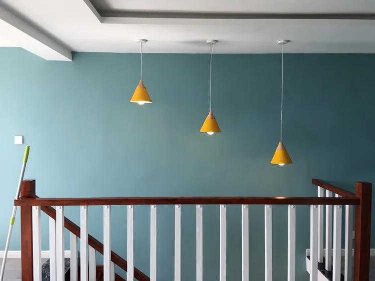 Pingente de Madeira Sombra de Alumínio da Lâmpada Pendente para Sala de Jantar Moderno Luzes Lâmpadas Lamparas Colorido Luminária - Restaurante Bar Café 13 Colorido Sombra de Alumínio Da Lâmpada Luminária