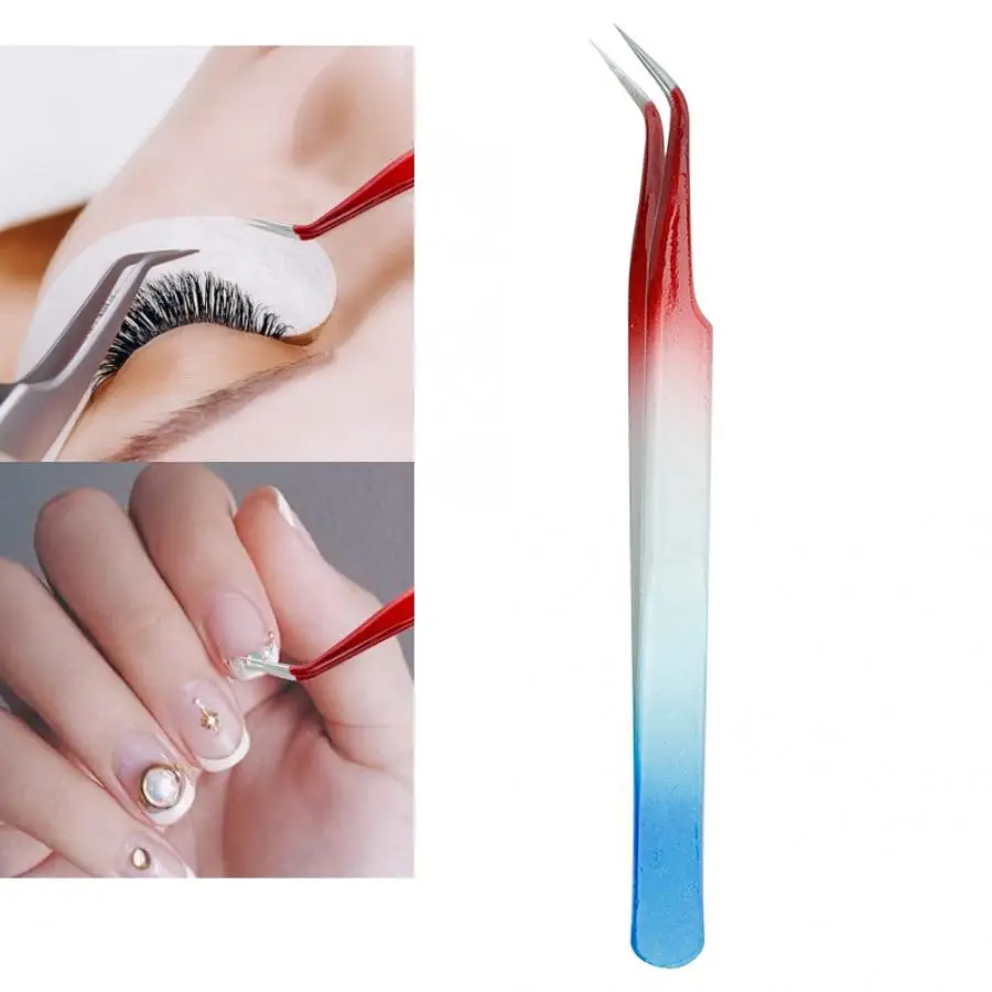 

Eyebrow Tweezers Clipper Beauty Stainless Steel Curved Tweezers for Nail Art Work Eye Lashes Extension Tool Eyelash Tweezers a