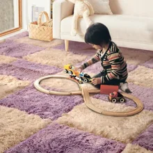 Детский ворсистый комбинированный ковер для детской гостиной, дивана, чайного стола, спальни, кровати, игровой коврик, коврик для ползания татами