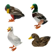 4 варианта реалистичные перо украшение утки Статуэтка Модель статуи газон скульптура, декор прекрасный уток украшения сада