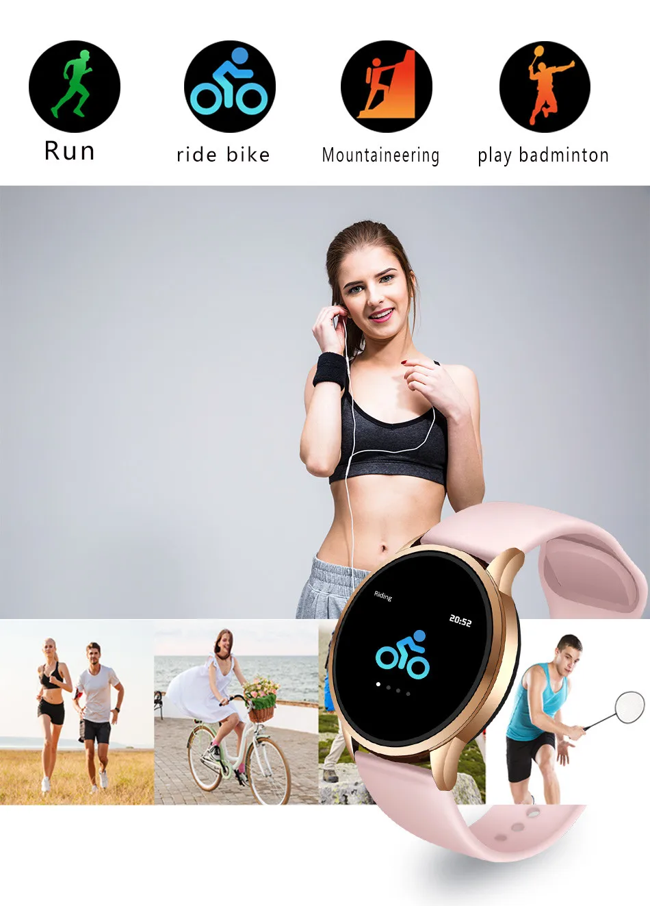 LIGE фитнес-трекер IP67 водонепроницаемые Смарт-часы монитор сердечного ритма шагомер спортивные Смарт-часы для женщин и мужчин для IOS Android телефон