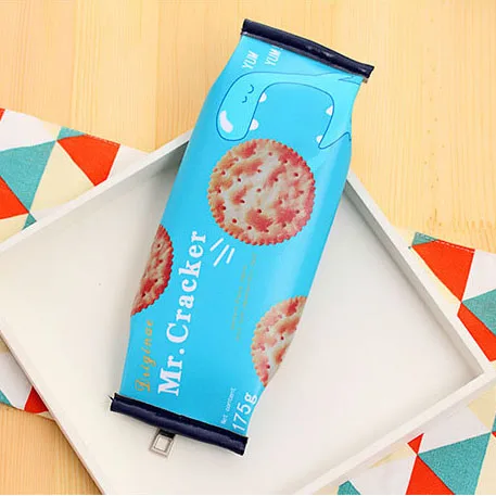 Корейский креативный Макарон пенал для карандашей, коробка для карандашей, кожаная сумка для карандашей, кавайные канцелярские принадлежности, офисные школьные принадлежности Zakka - Цвет: Cookies