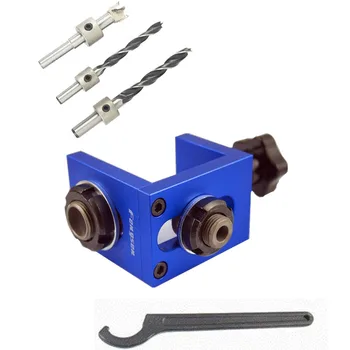 

Woodworking Pocket Hole Jig Kit Step Drilling Dowelling Jig Set Carpentry Wood Dowel Drilling Guide Locator Tool