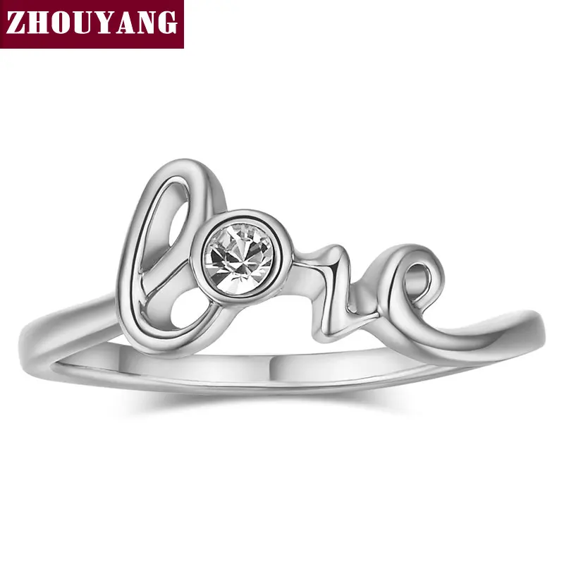 

Top Quality ZYR193 Concise Crystal Ring Silver Color Austrian Crystals Full Sizes